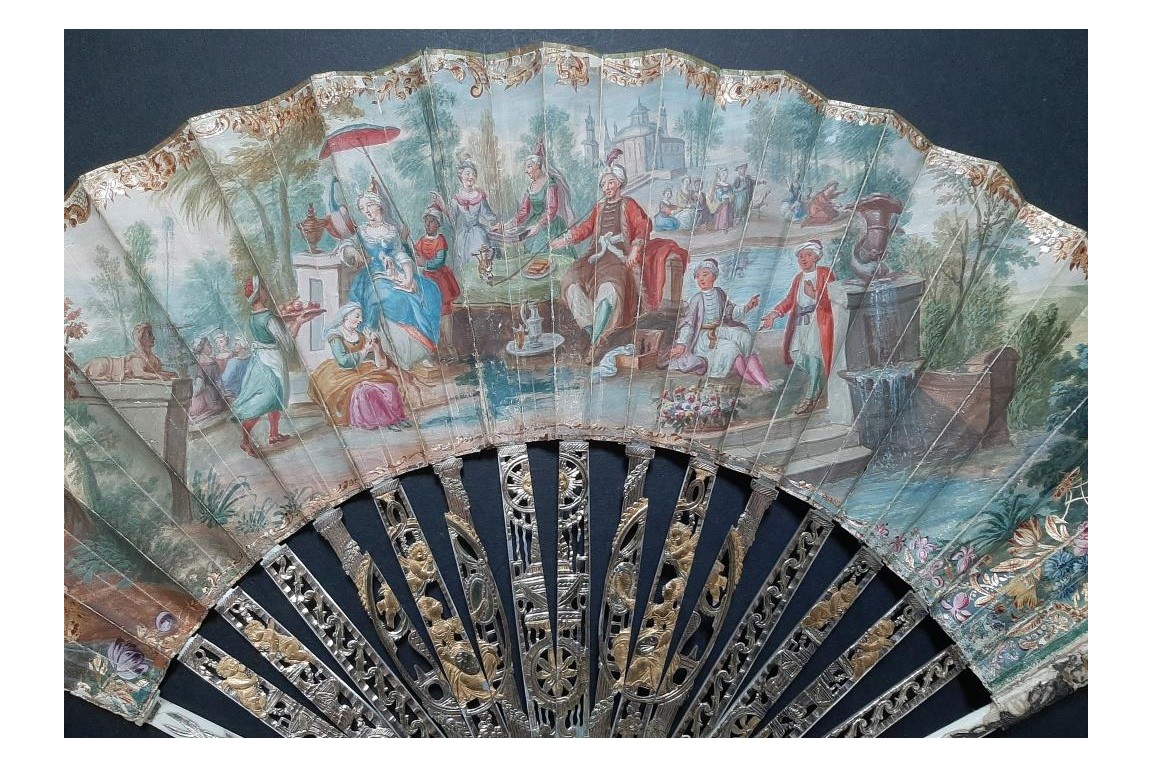 Turqueries at the garden, fan circa 1760-70