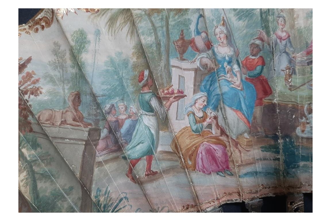 Turqueries at the garden, fan circa 1760-70