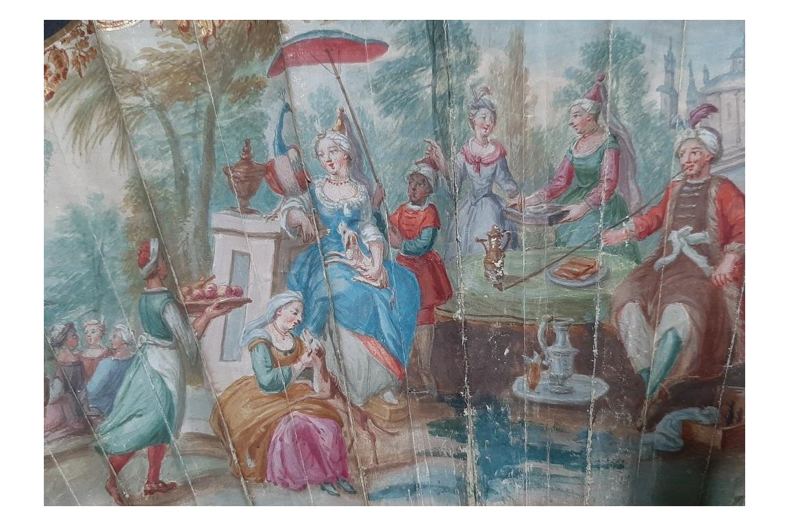 Turqueries at the garden, fan circa 1760-70