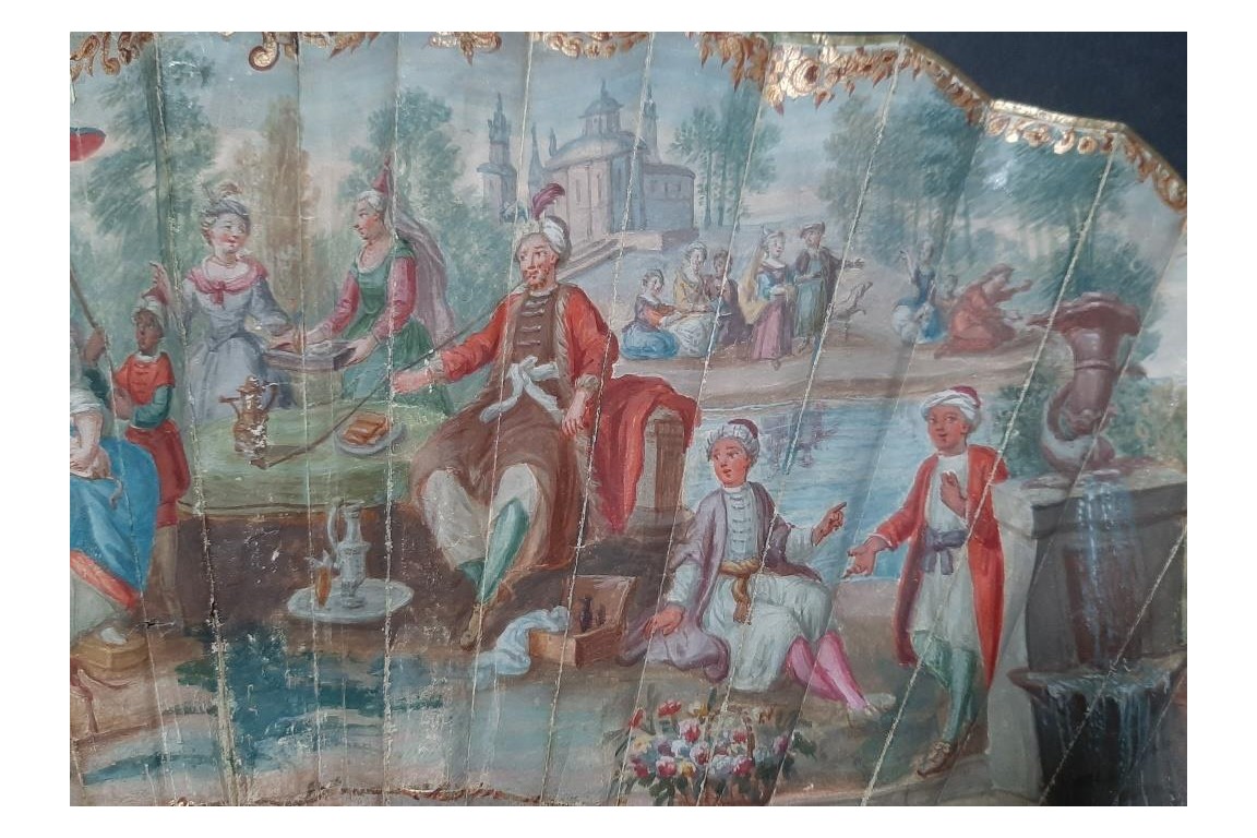 Turqueries at the garden, fan circa 1760-70