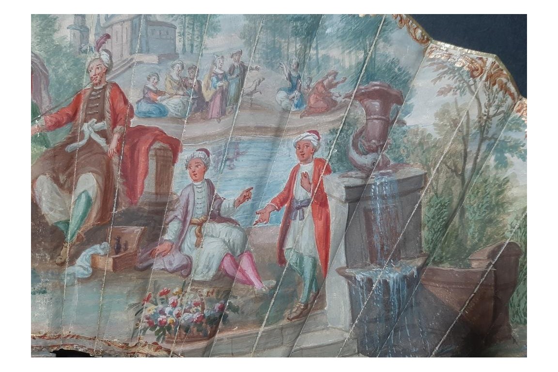 Turqueries at the garden, fan circa 1760-70
