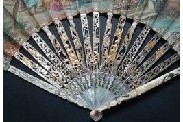 Turqueries at the garden, fan circa 1760-70