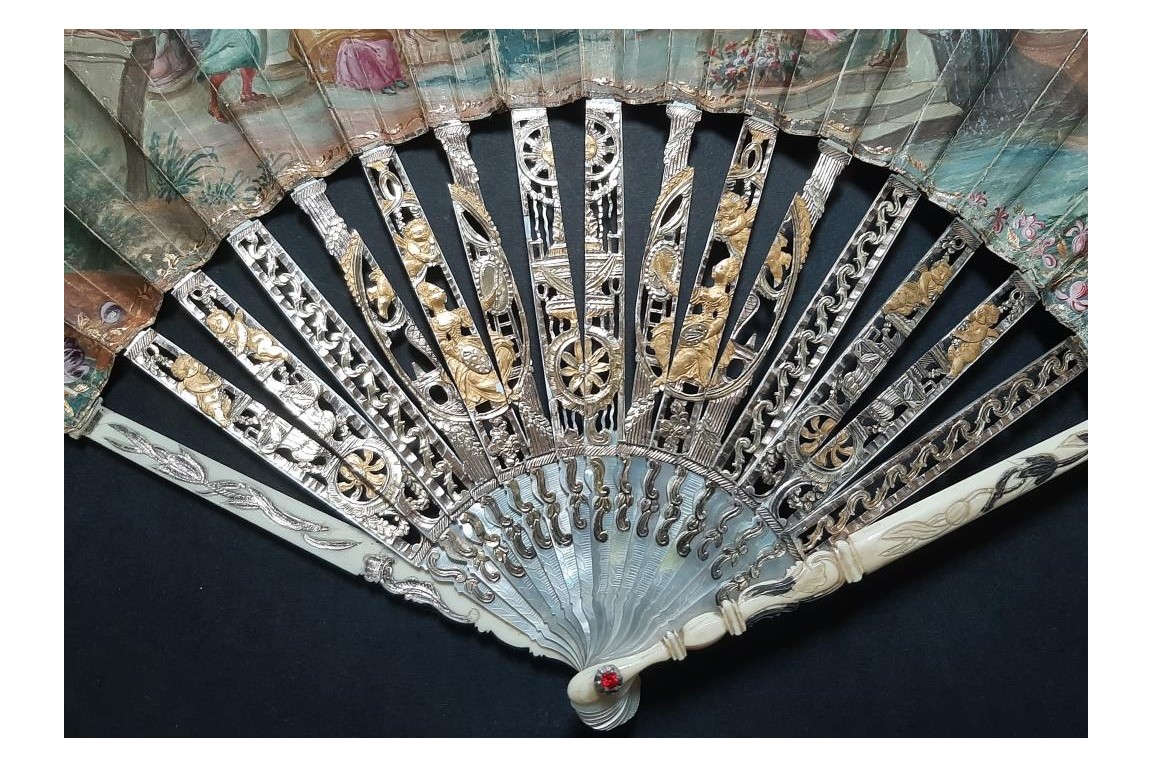 Turqueries at the garden, fan circa 1760-70