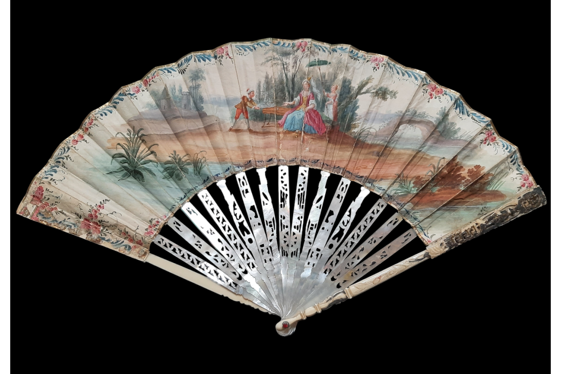Turqueries at the garden, fan circa 1760-70