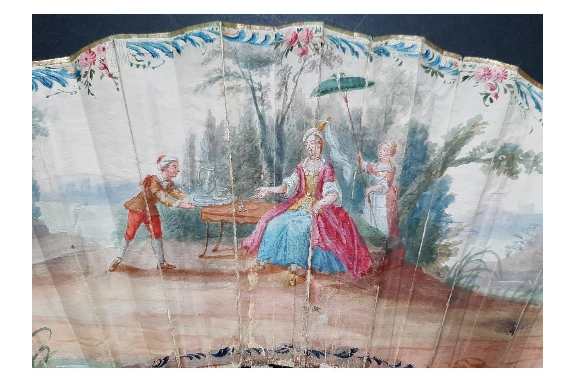 Turqueries at the garden, fan circa 1760-70