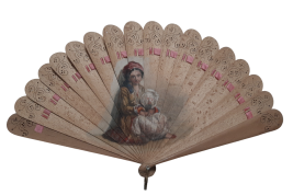 The doorman dog and the little Berber girl, late 19th century fan