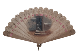 The doorman dog and the little Berber girl, late 19th century fan