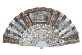 Romance of Arabia, fan and lithograph circa 1850-60