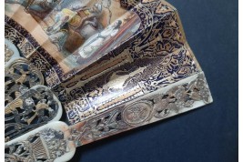 Romance d'Arabie, éventail et sa lithographie vers 1850-60