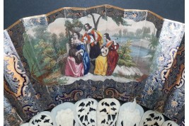 Romance of Arabia, fan and lithograph circa 1850-60