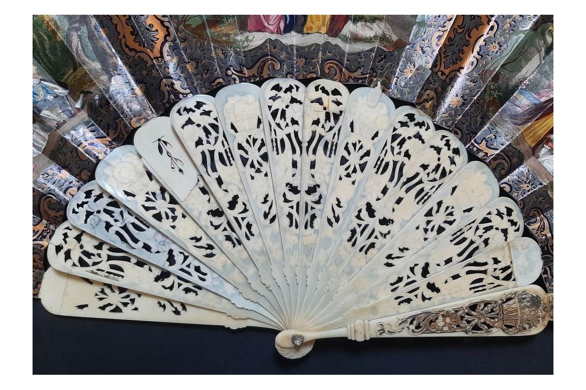 Romance of Arabia, fan and lithograph circa 1850-60