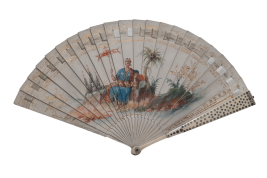 Arabic dance, dance card fan circa 1815-25