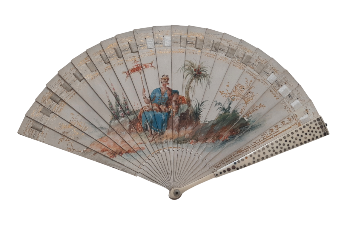 Danse arabe, éventail carnet de bal vers 1815-25 Danse arabe, éventail carnet de bal vers 1815-25