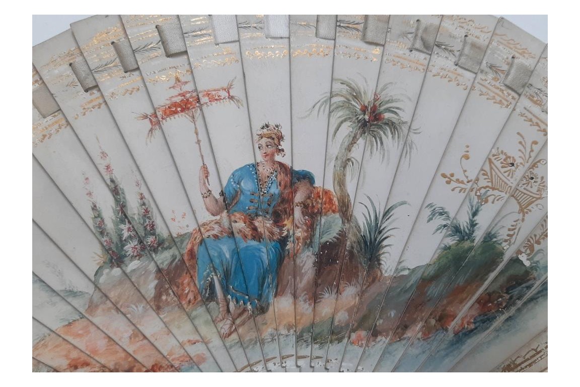 Arabic dance, dance card fan circa 1815-25