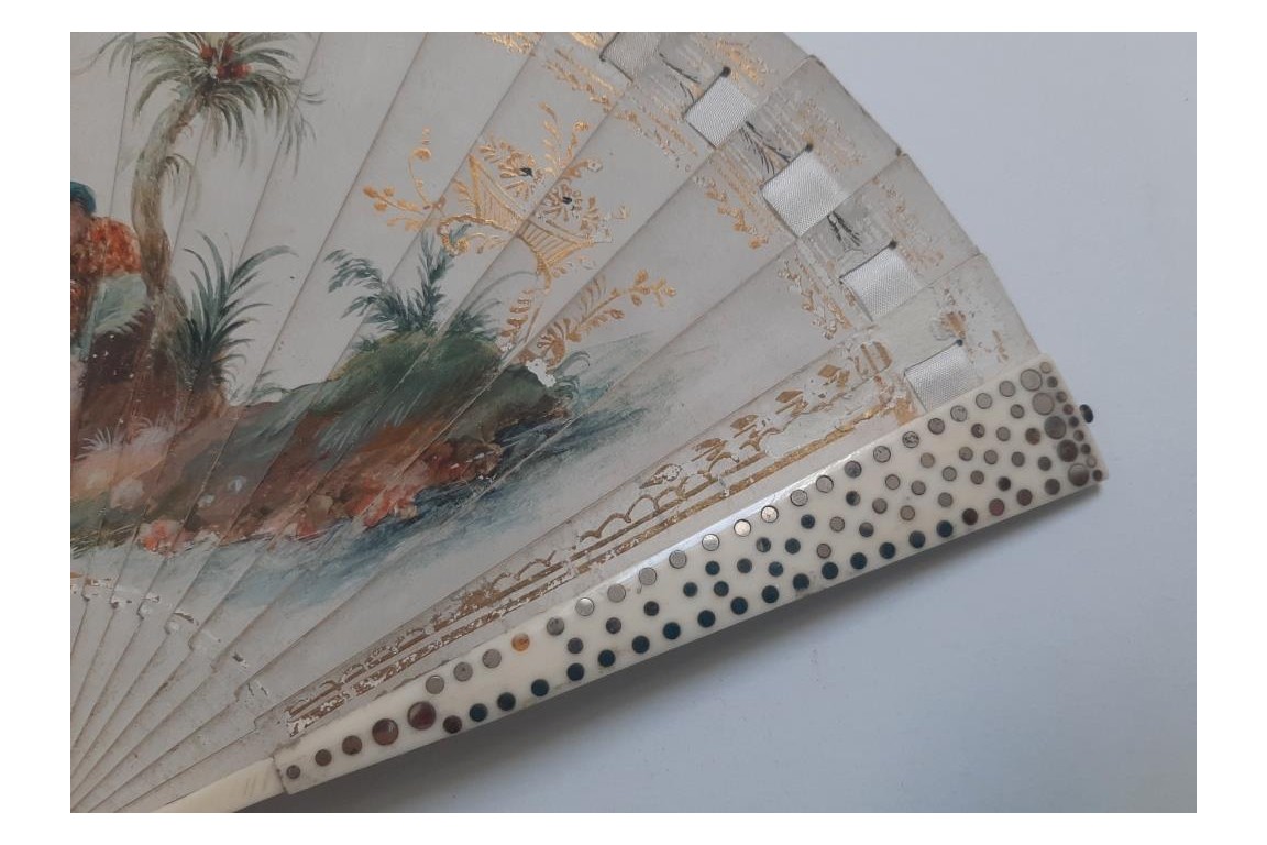 Arabic dance, dance card fan circa 1815-25