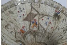 Chinoiserie with acrobats, fan circa 1820-30