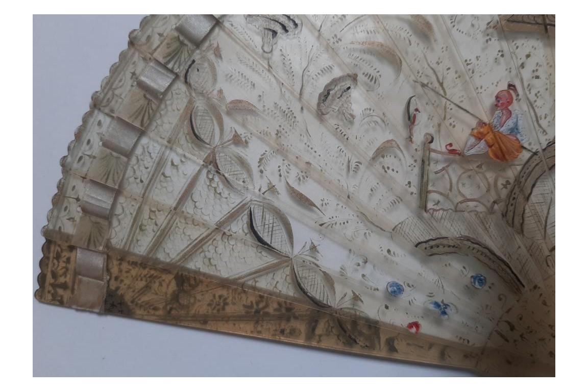 Chinoiserie with acrobats, fan circa 1820-30