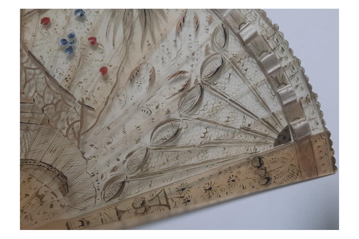 Chinoiserie with acrobats, fan circa 1820-30