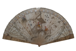 Chinoiserie with acrobats, fan circa 1820-30