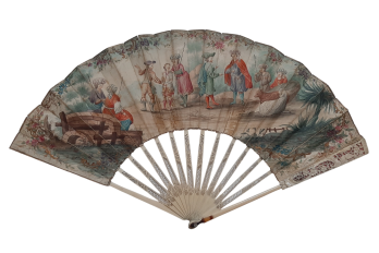 Joseph sold by his brothers, fan circa 1760-70