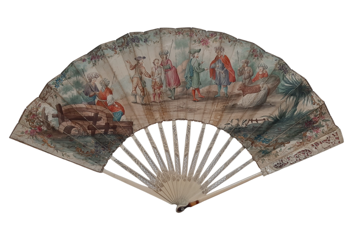 Joseph vendu par ses frères, éventail vers 1760-70