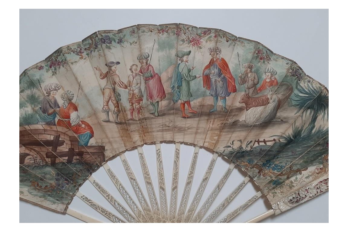 Joseph vendu par ses frères, éventail vers 1760-70