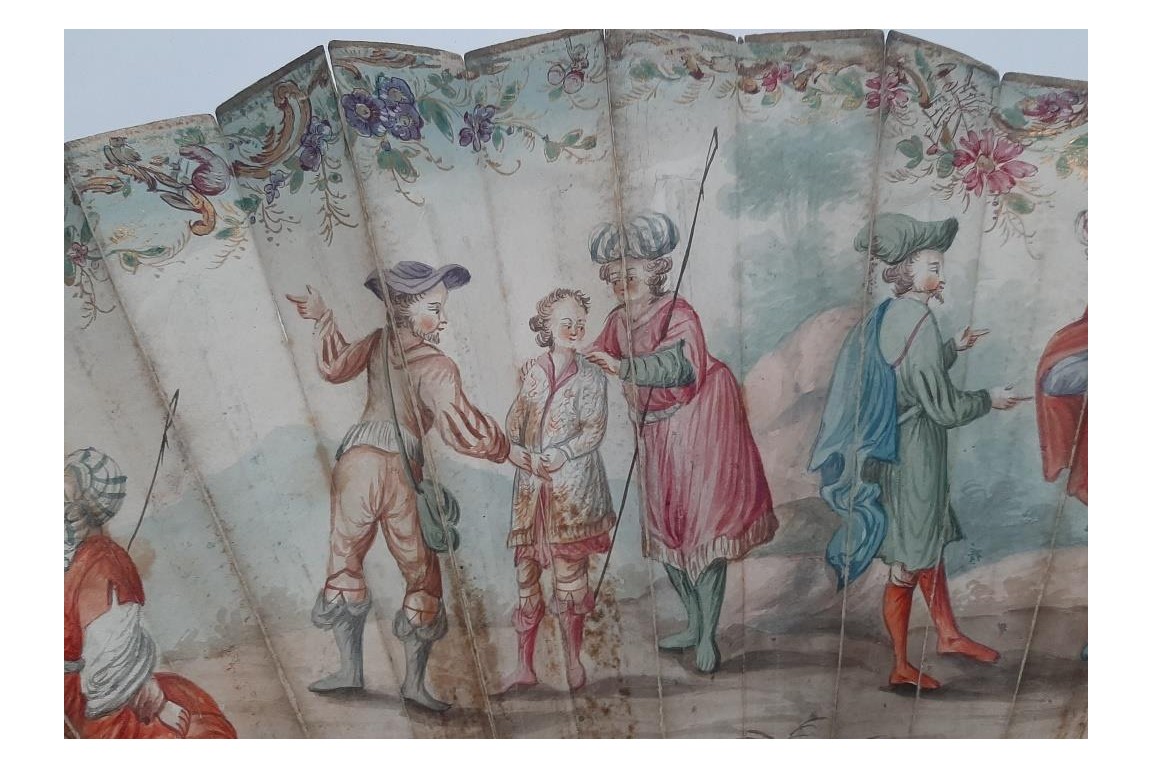Joseph vendu par ses frères, éventail vers 1760-70