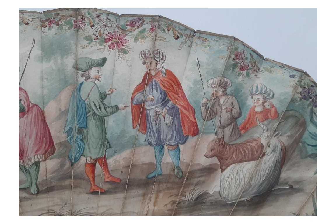 Joseph vendu par ses frères, éventail vers 1760-70