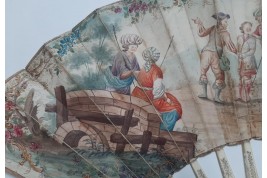 Joseph sold by his brothers, fan circa 1760-70