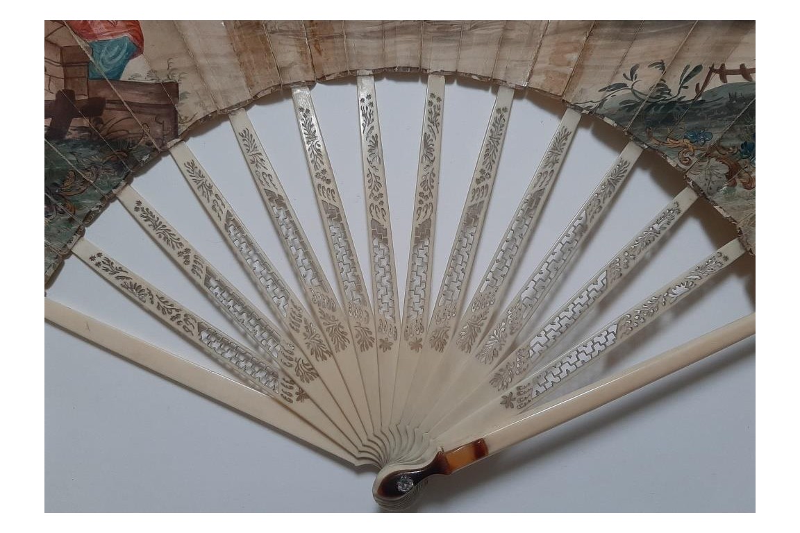 Joseph sold by his brothers, fan circa 1760-70