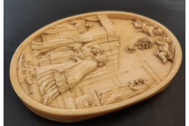 Empress Eugénie visiting the sick, medallion circa 1866
