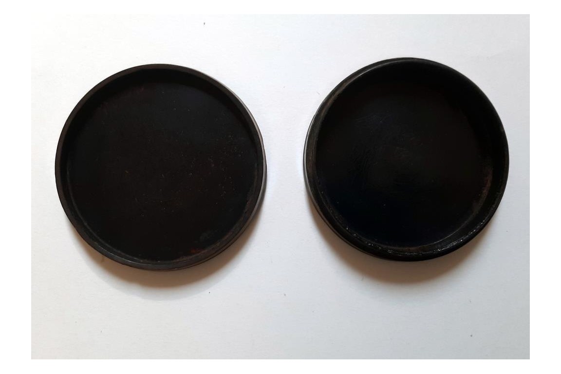 Democritus and Heraclitus, snuff box with inverted faces, 19th century