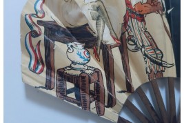 Chez Marianne, advertising and autograph fan, Art Deco period