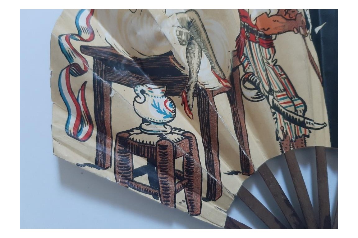 Chez Marianne, advertising and autograph fan, Art Deco period