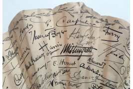 Chez Marianne, éventail publicitaire et autographe, période Art Déco