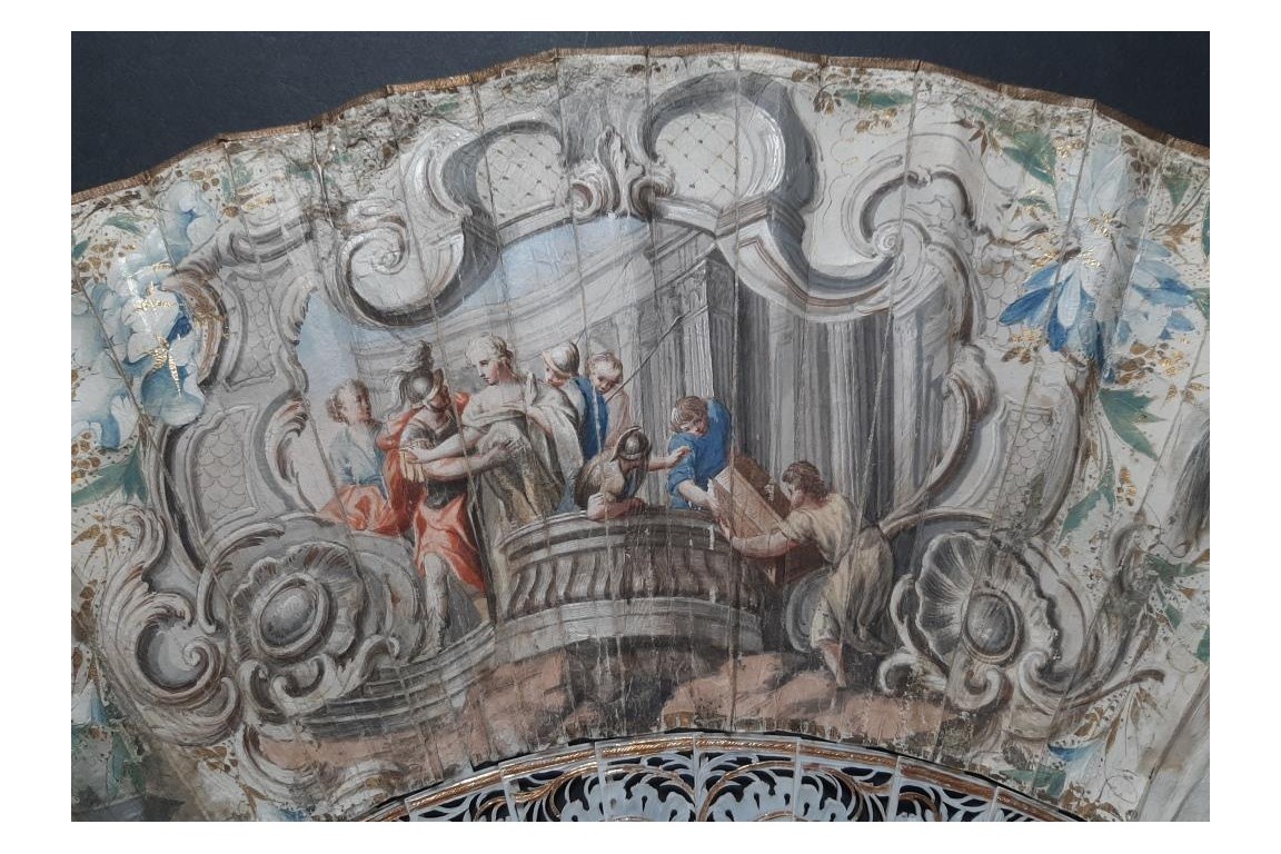 Hélène et Paris, éventail vers 1750