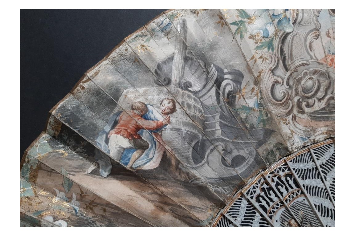 Hélène et Paris, éventail vers 1750