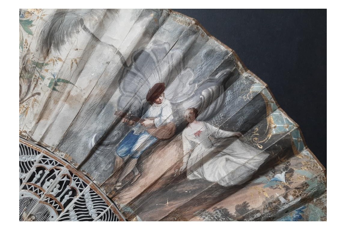 Hélène et Paris, éventail vers 1750