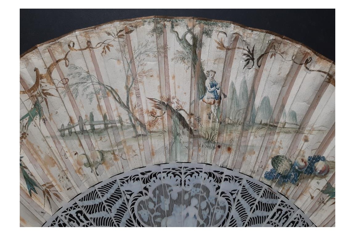 Hélène et Paris, éventail vers 1750