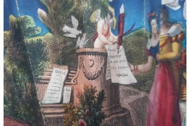 L'ombre de l'amour d'Ovide, éventail ombré vers 1830