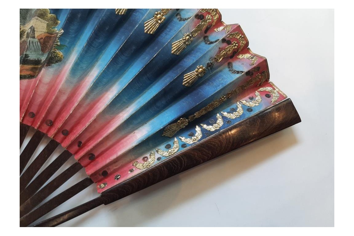 L'ombre de l'amour d'Ovide, éventail ombré vers 1830