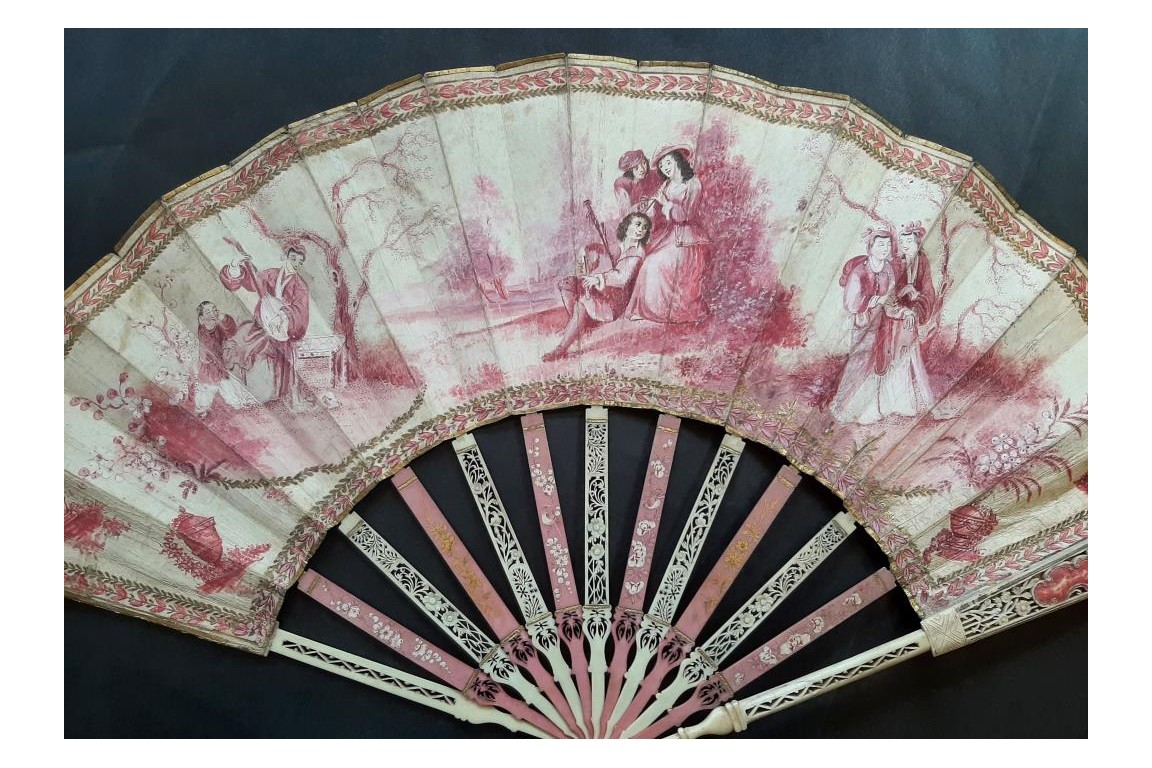 A camaïeu fan for the Duchess of Berry's ball, Duvelleroy fan