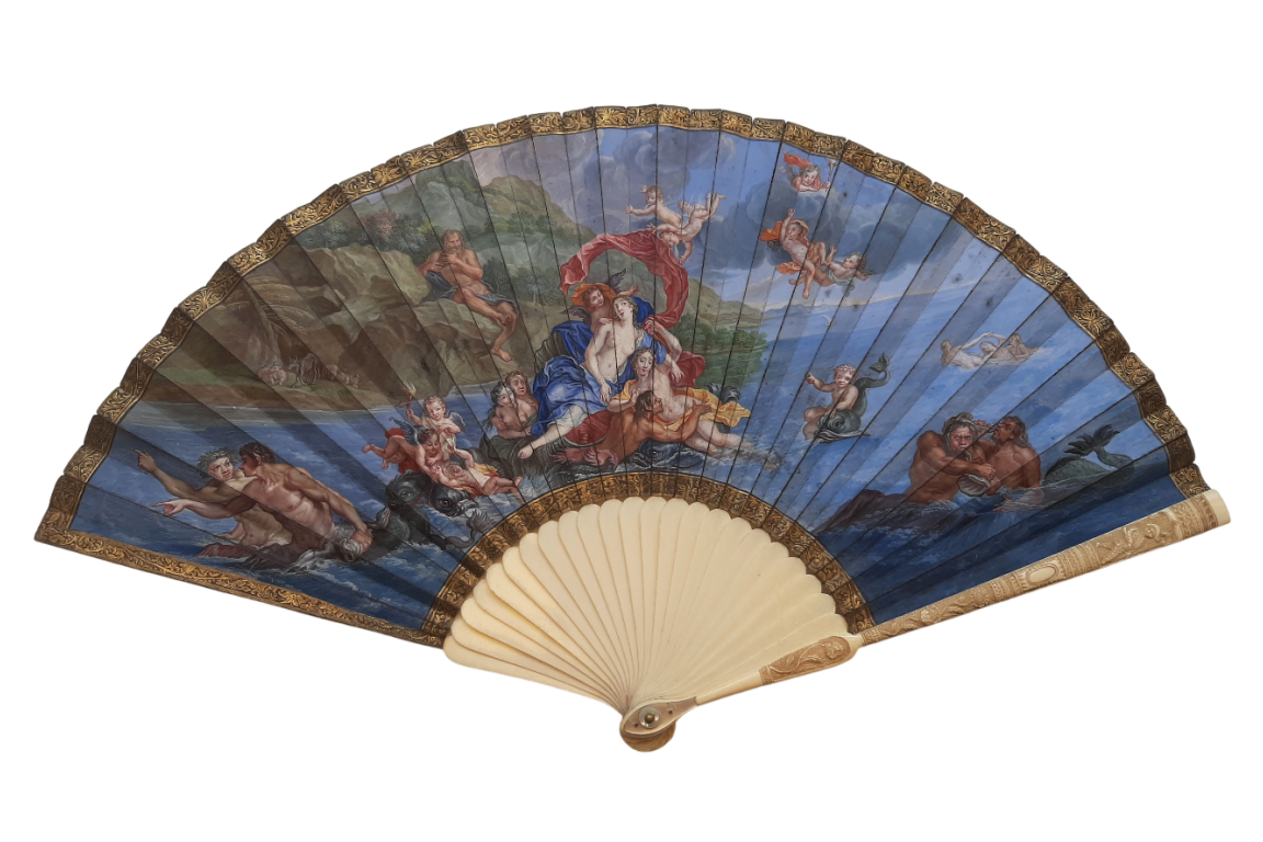 The Triumph of Galatea after Coypel, late 17th century fan