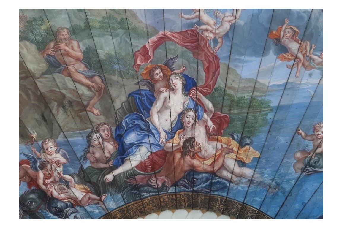 The Triumph of Galatea after Coypel, late 17th century fan