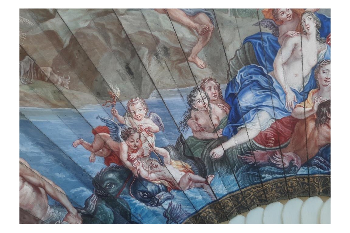 The Triumph of Galatea after Coypel, late 17th century fan