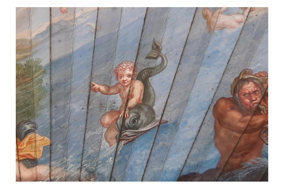 The Triumph of Galatea after Coypel, late 17th century fan