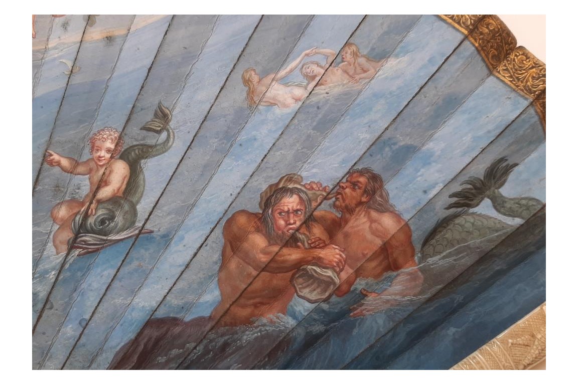 The Triumph of Galatea after Coypel, late 17th century fan