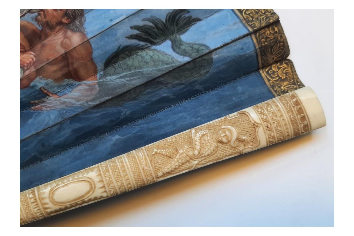 The Triumph of Galatea after Coypel, late 17th century fan