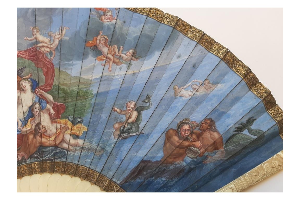 The Triumph of Galatea after Coypel, late 17th century fan