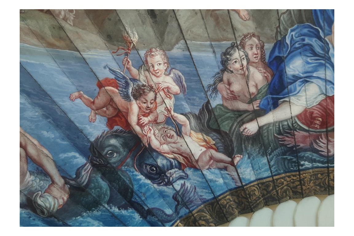 The Triumph of Galatea after Coypel, late 17th century fan
